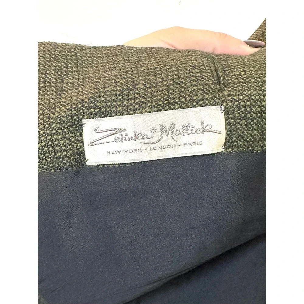 1960's Zelinka Matlick Wool blend dark green tweed cropped jacket Jackie O Small